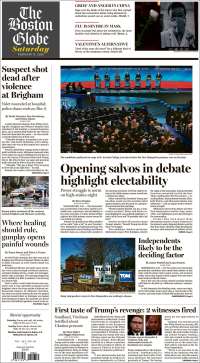 Portada de Boston Globe (USA)