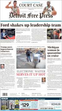 Portada de Detroit Free Press (USA)