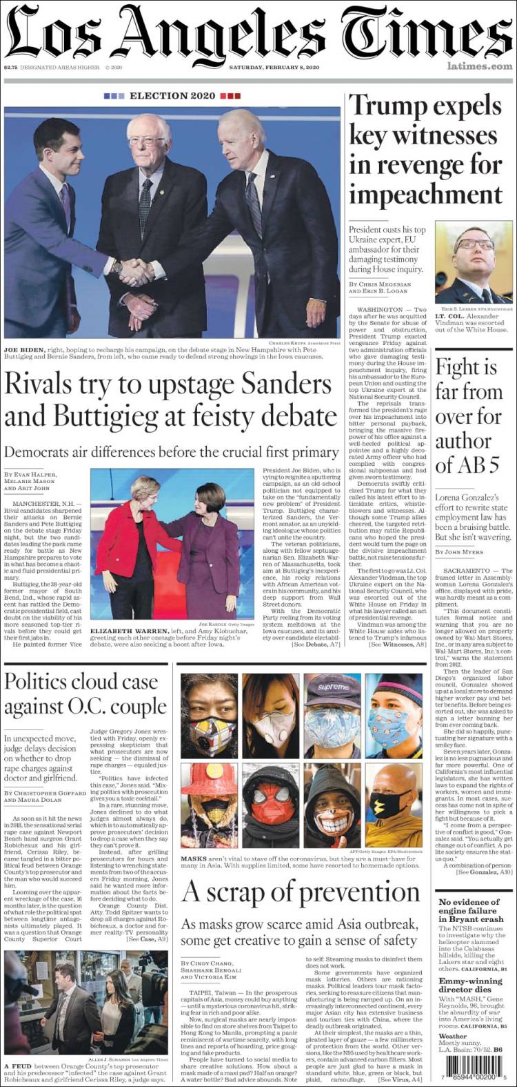 Portada de Los Angeles Times (USA)