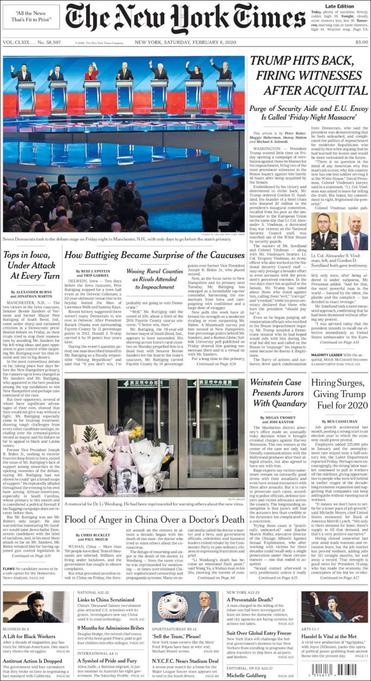 Portada de New York Times (USA)