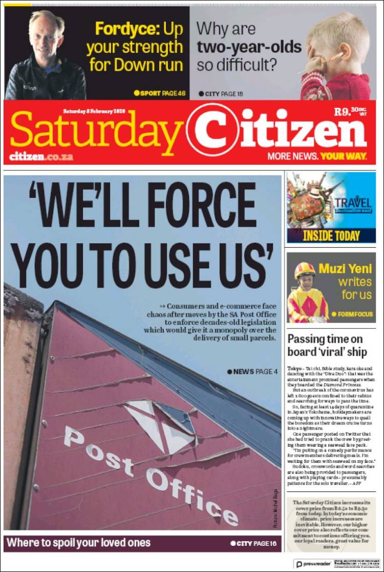 Portada de The Citizen (Sud&aacute;frica)