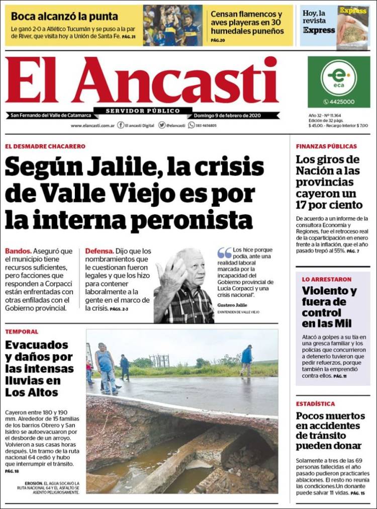 Portada de El Ancasti (Argentina)