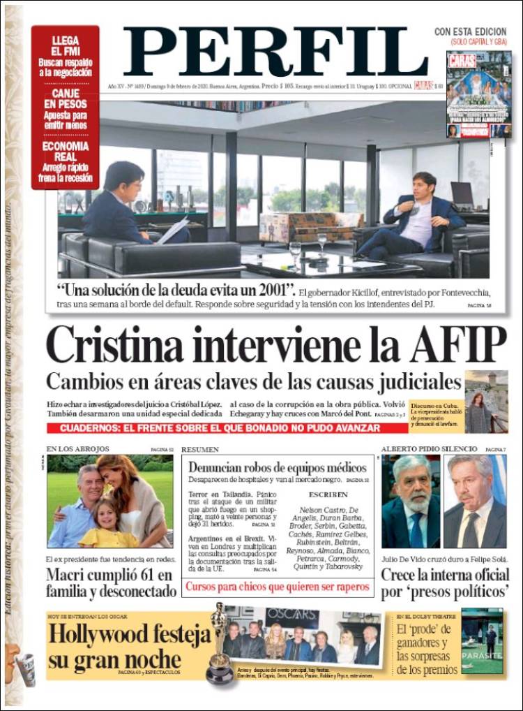 Portada de Diario Perfil (Argentina)