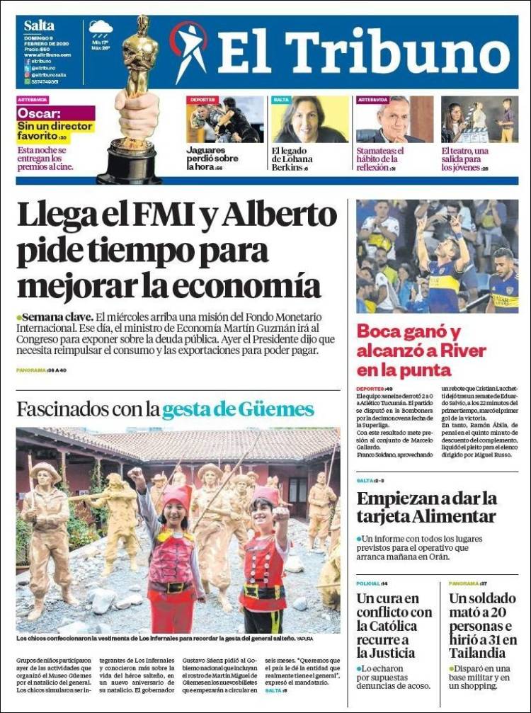 Portada de El Tribuno - Salta (Argentina)