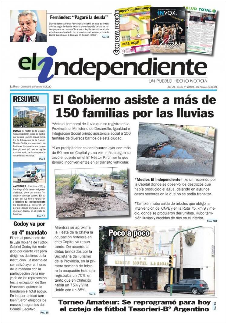 Portada de El Independiente (Argentina)