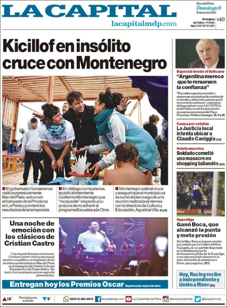 Portada de Diario La Capital - Mar del Plata (Argentina)