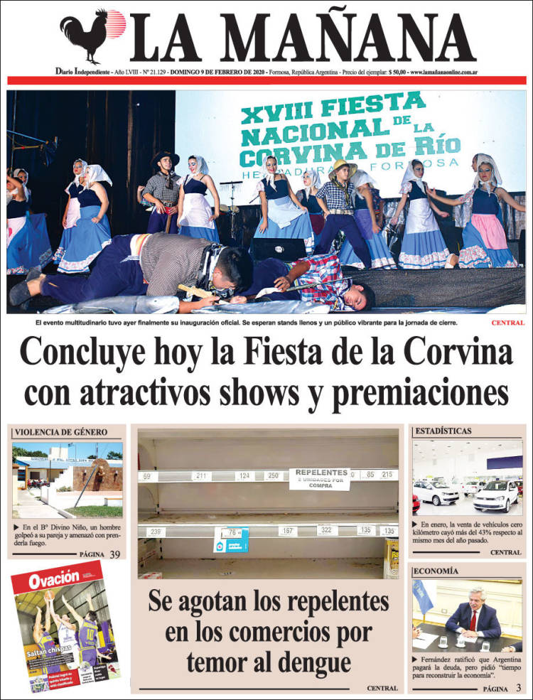 Portada de Diario La Mañana (Argentina)