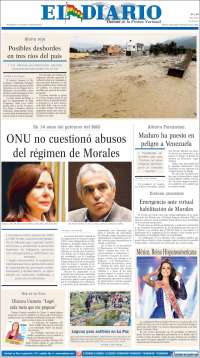 Portada de El Diario (Bolivia)