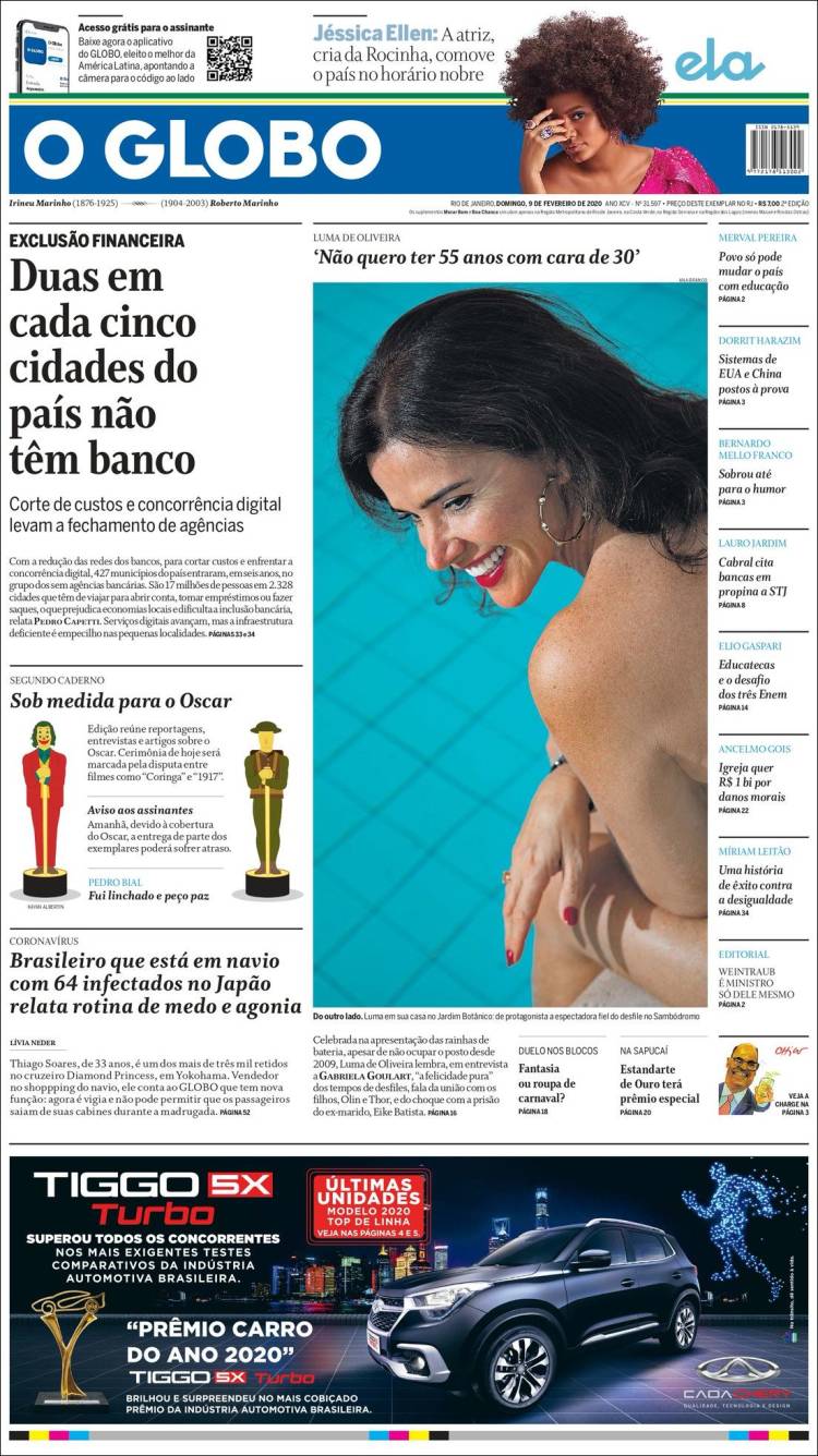 Portada de O Globo (Brasil)
