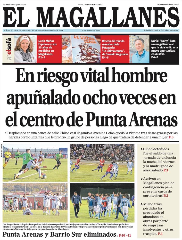 Portada de El Magallanes (Chile)