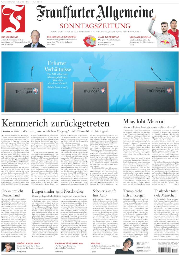 Portada de Frankfurter Allgemeine (Alemania)