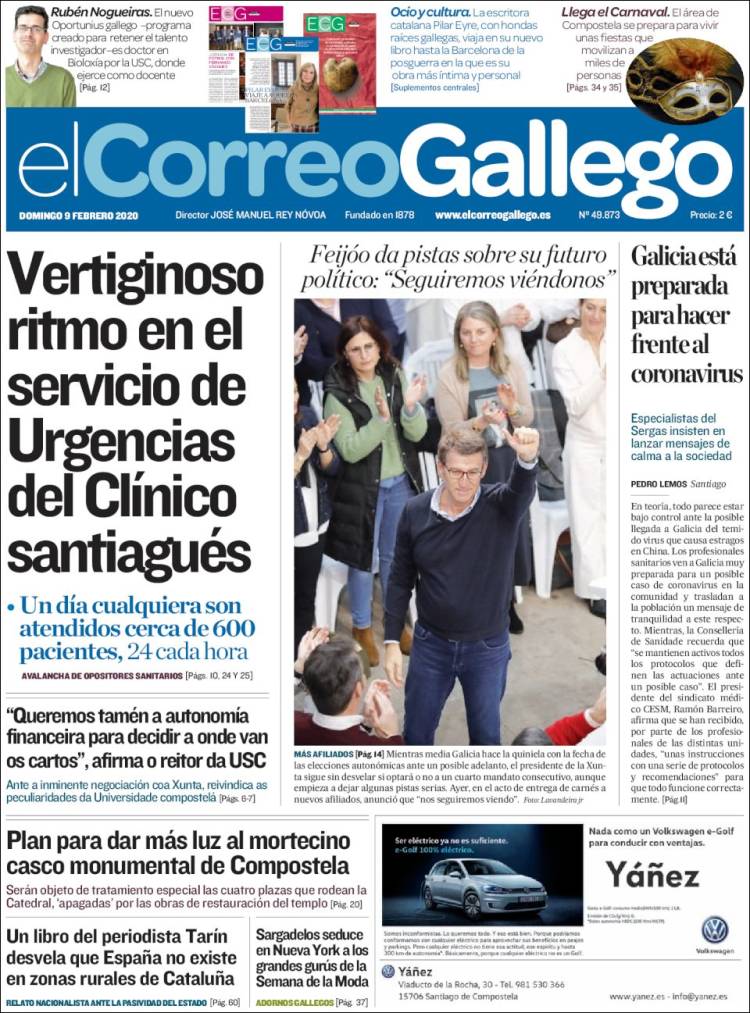 Portada de El Correo Gallego (España)