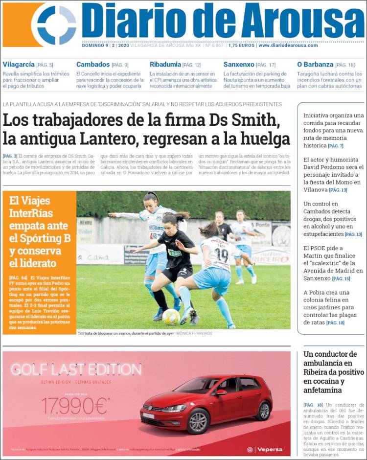 Portada de Diario de Arousa (España)