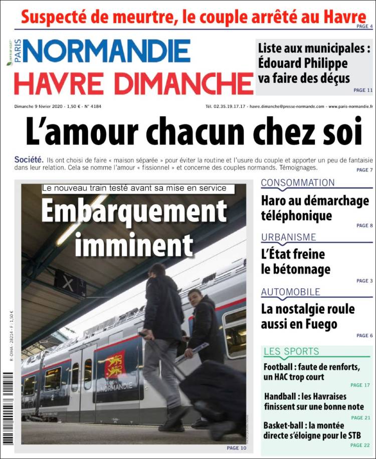 Portada de Le Havre Libre (Francia)