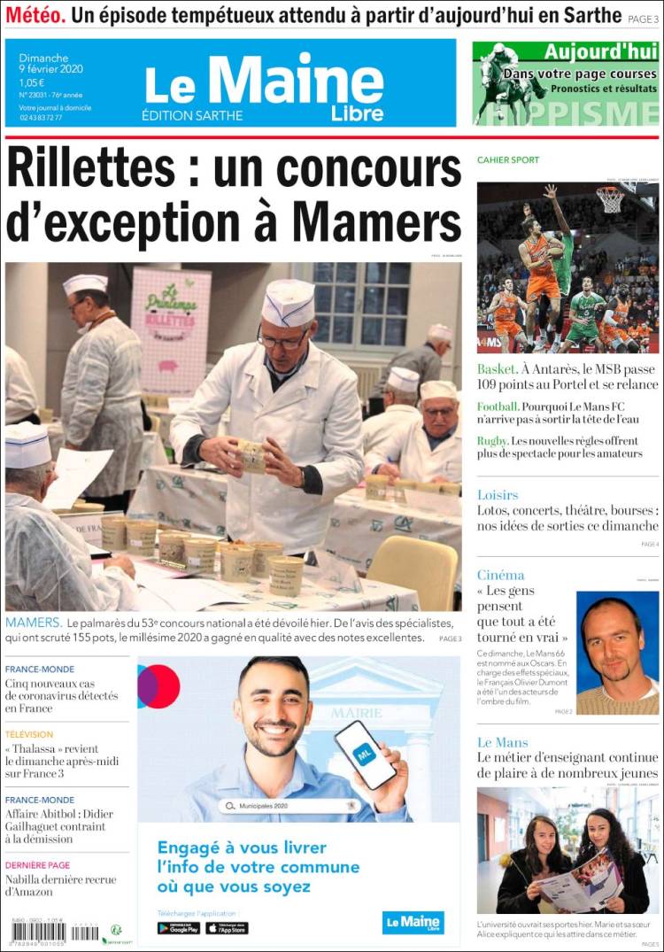 Portada de Le Maine Libre (Francia)