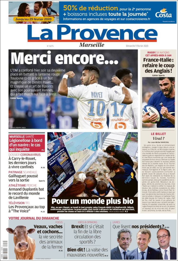 Portada de La Provence (Francia)