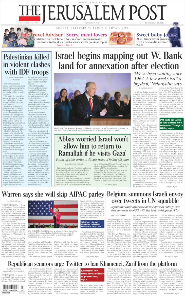 Portada de The Jerusalem Post (Israel)