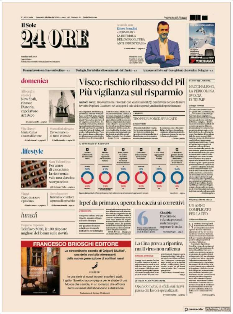 Portada de Il Sole 24 ORE (Italia)