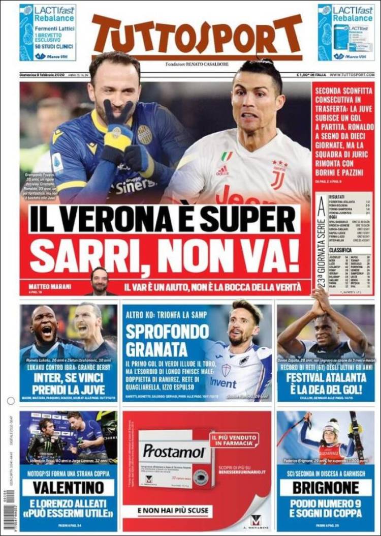 Portada de Tuttosport (Italia)