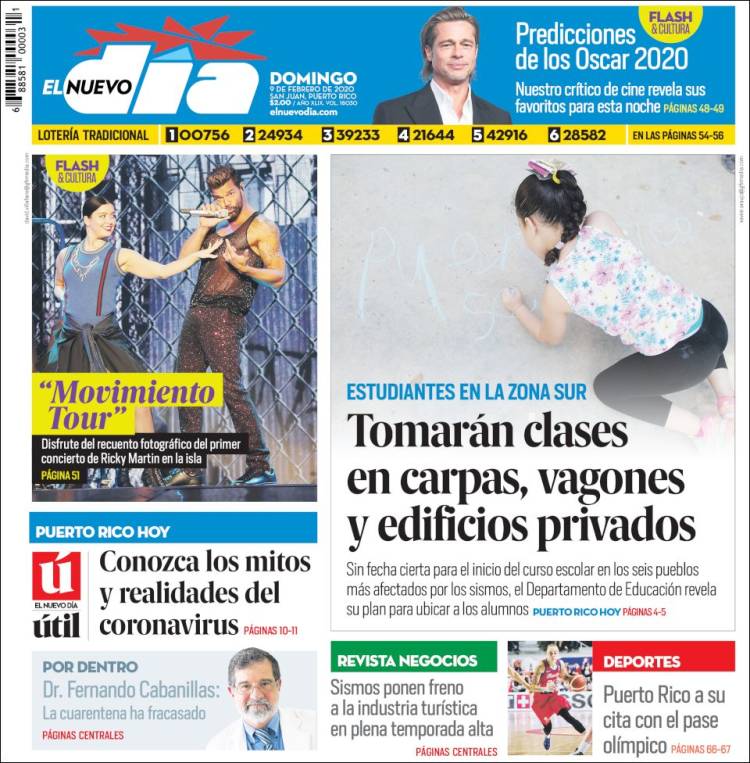 Portada de El Nuevo Día (Puerto Rico)