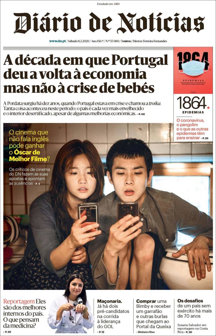 Portada de Diário de Noticias (Portugal)