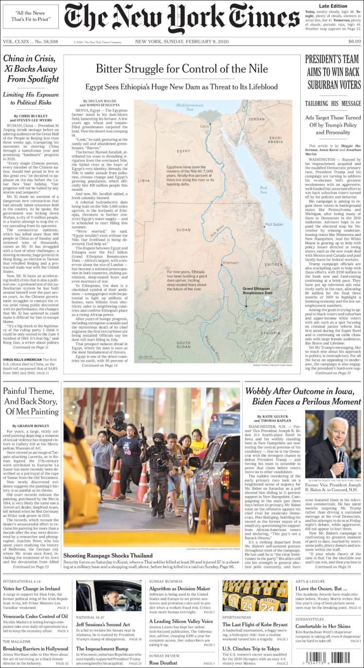 Portada de New York Times (USA)