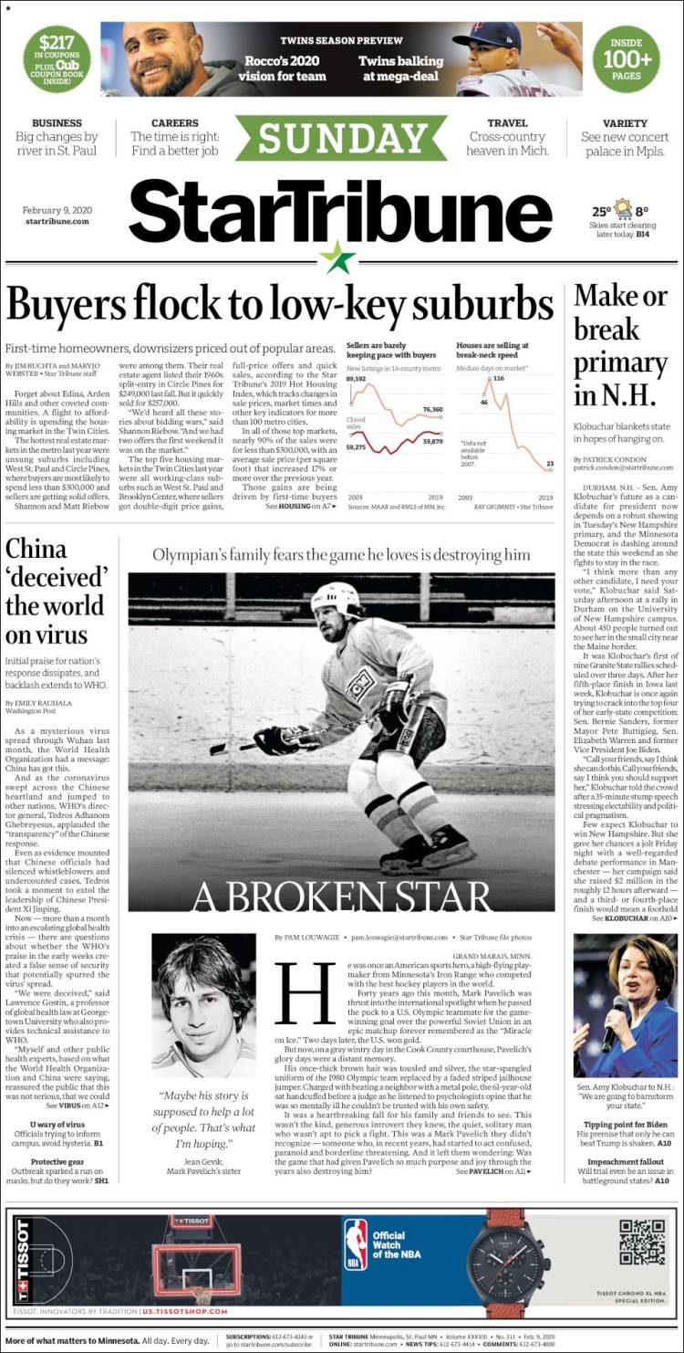 Portada de Star Tribune (USA)