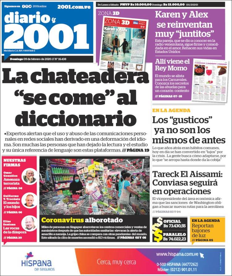 Portada de 2001 - Dosmiluno (Venezuela)