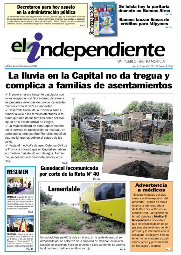 Portada de El Independiente (Argentina)