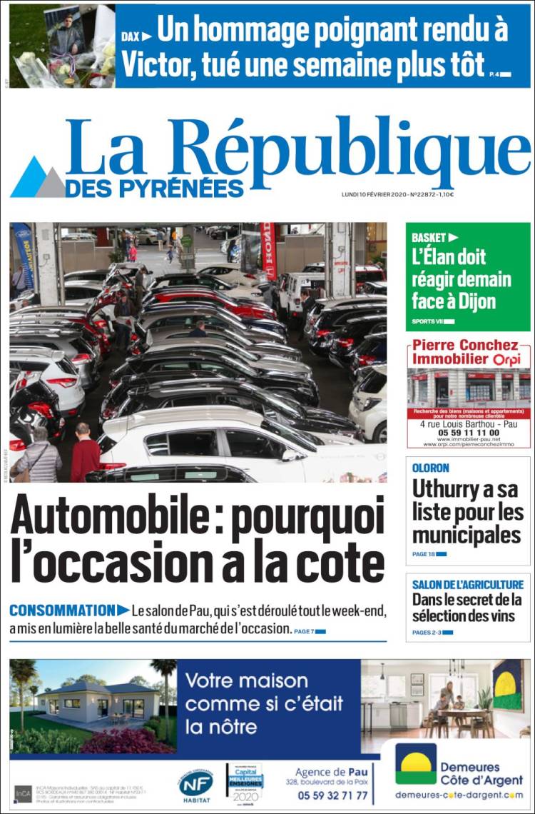 Portada de La République des Pyrénées (France)