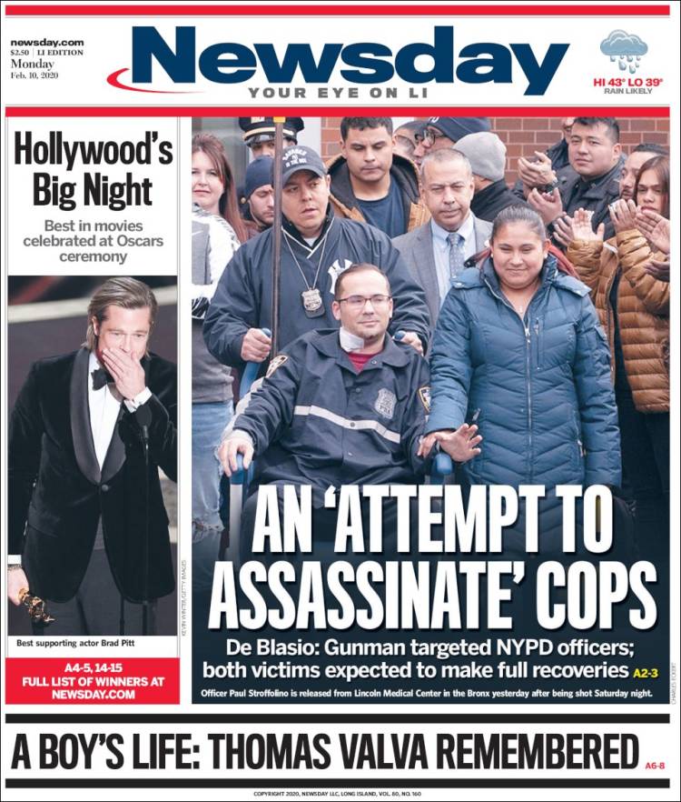 Portada de Newsday (USA)