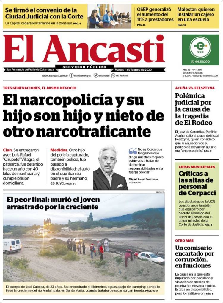 Portada de El Ancasti (Argentina)