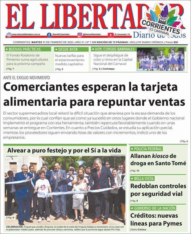 Portada de Diario El Libertador (Argentina)