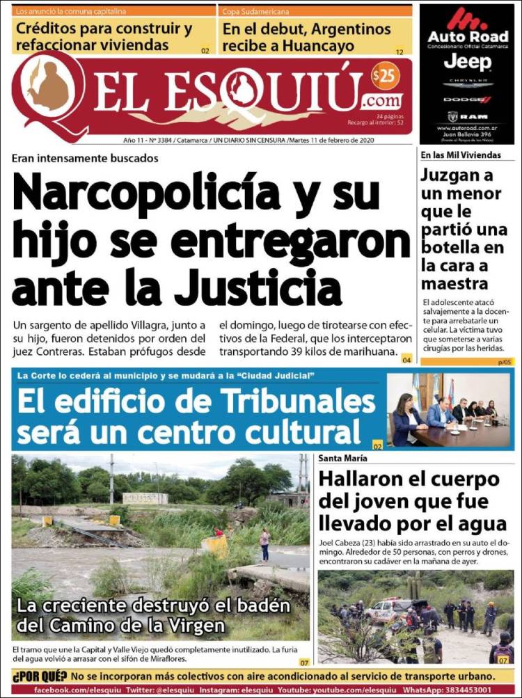 Portada de El Esquiu (Argentina)