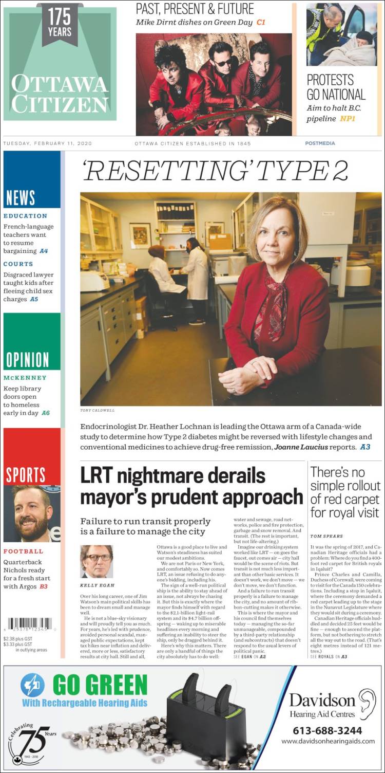 Portada de Ottawa Citizen (Canadá)