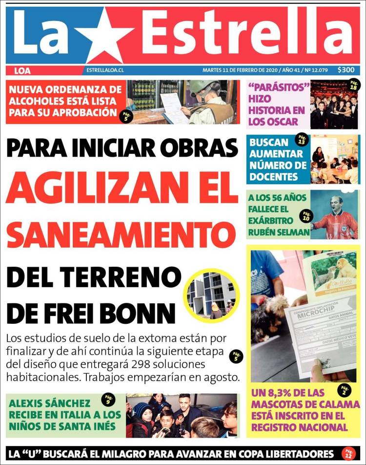 Portada de La Estrella de Loa (Chile)