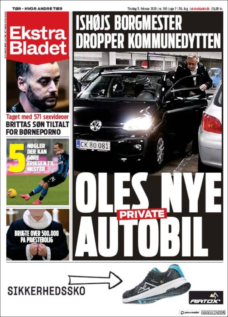 Portada de Ekstra Bladet (Dinamarca)