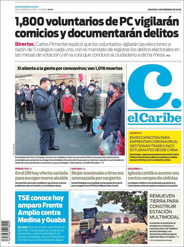 Portada de El Caribe (R. Dominicana)