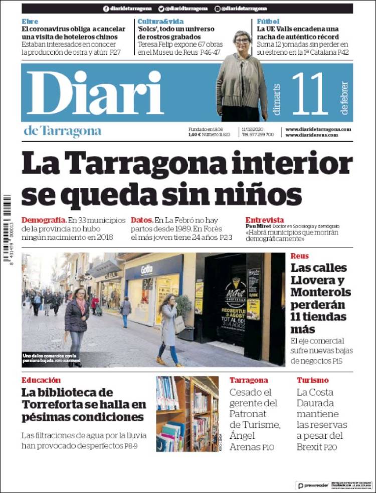 Portada de Diari de Tarragona (Espa&ntilde;a)