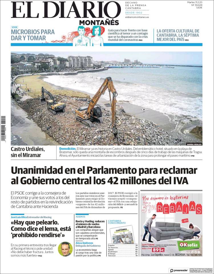 Portada de El Diario Montañés (Espa&ntilde;a)