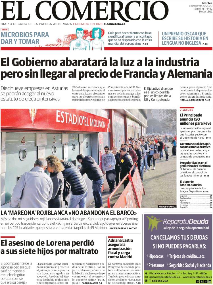 Portada de El Comercio - Gijón (Espa&ntilde;a)