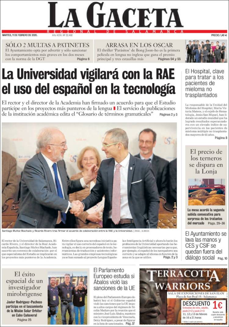 Portada de La Gaceta de Salamanca (Espa&ntilde;a)