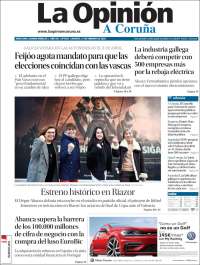 Portada de La Opinión de A Coruña (Espa&ntilde;a)