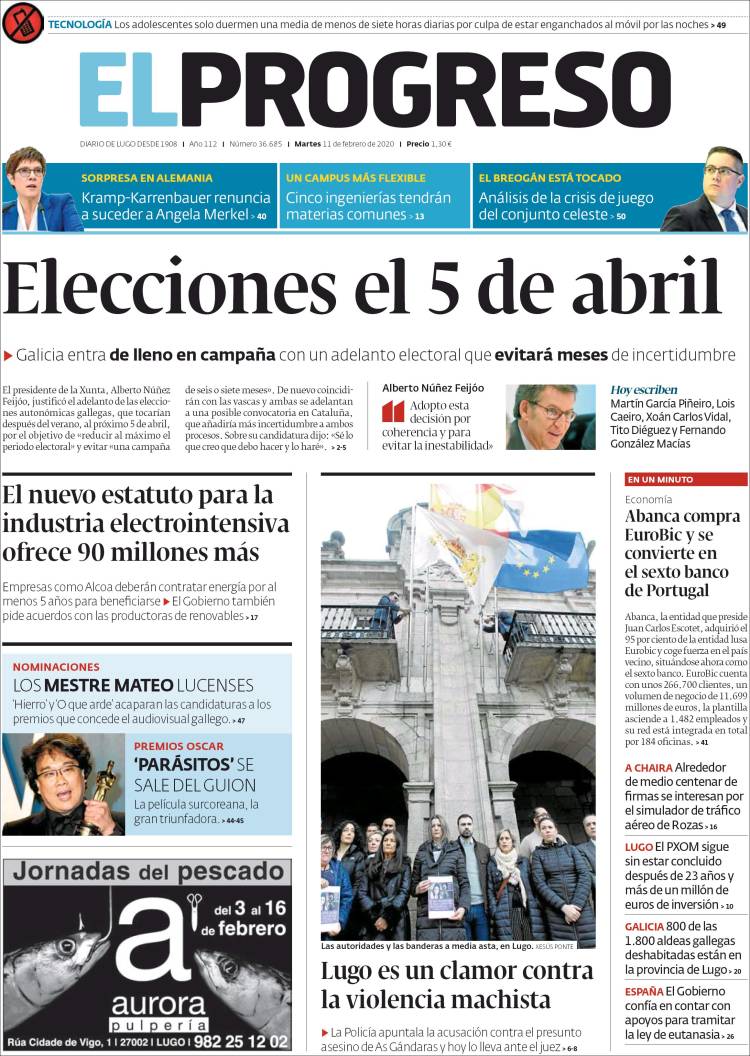 Portada de El Progreso (Espa&ntilde;a)