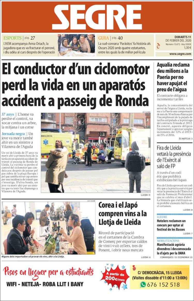 Portada de Segre (Espa&ntilde;a)