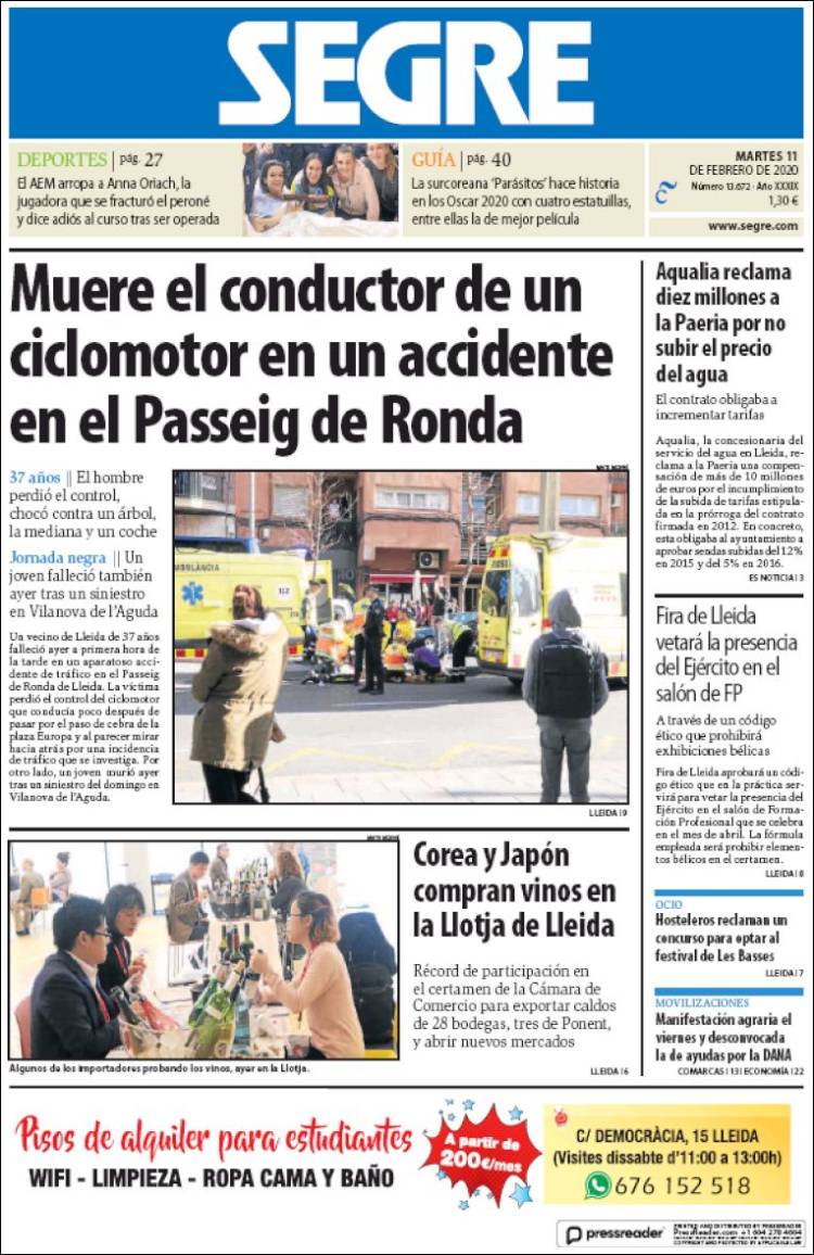 Portada de Segre  (Espa&ntilde;a)