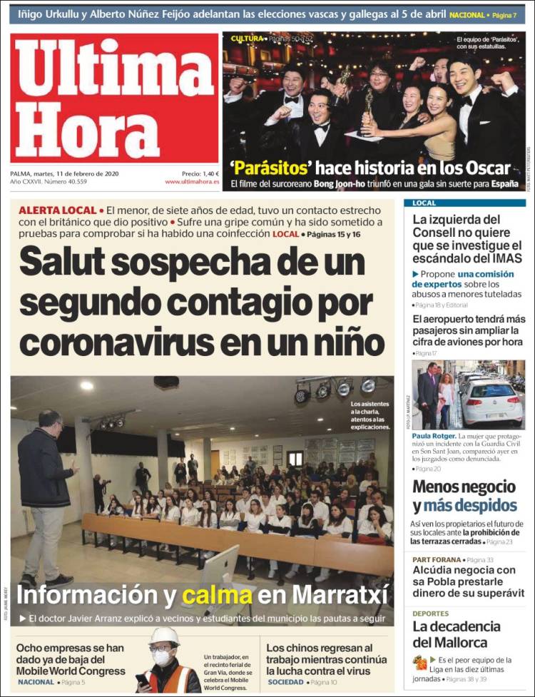 Portada de Última Hora (Espa&ntilde;a)