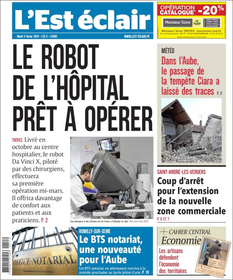 Portada de L'Est Eclair (Francia)