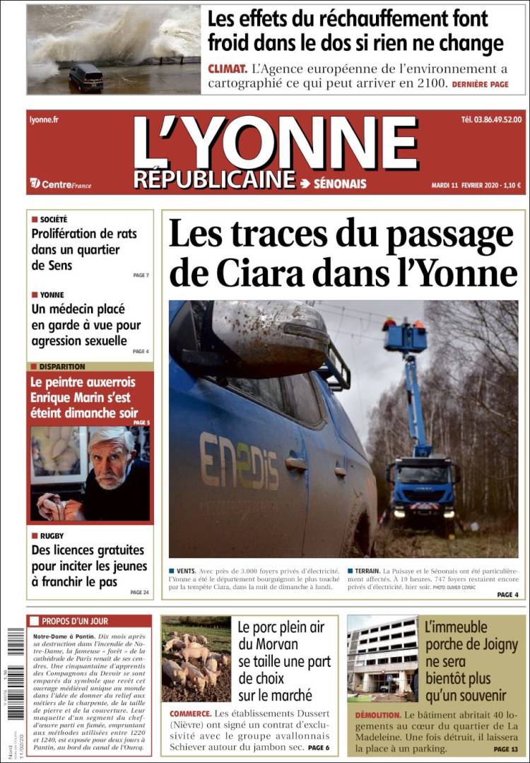 Portada de L'Yonne-Républicaine (Francia)