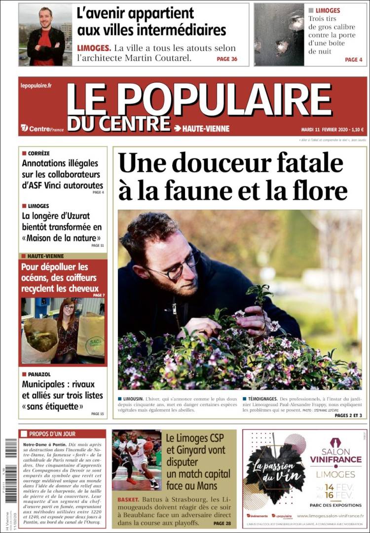 Portada de Le Populaire du Centre (Francia)
